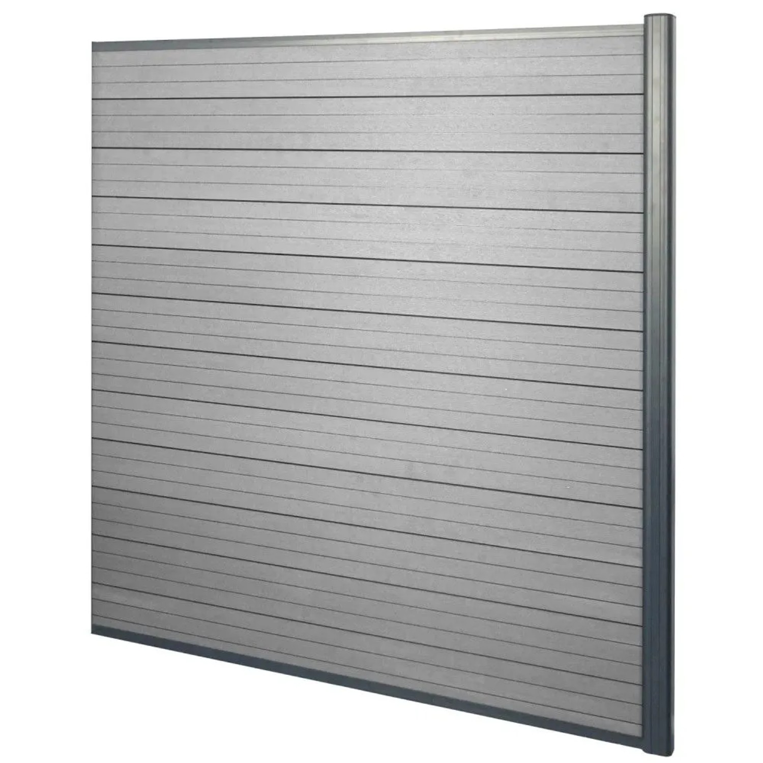 MCW WPC-Sichtschutz Savoie Windschutz Zaun Alu Premium - 2er Set 3,75m Grau