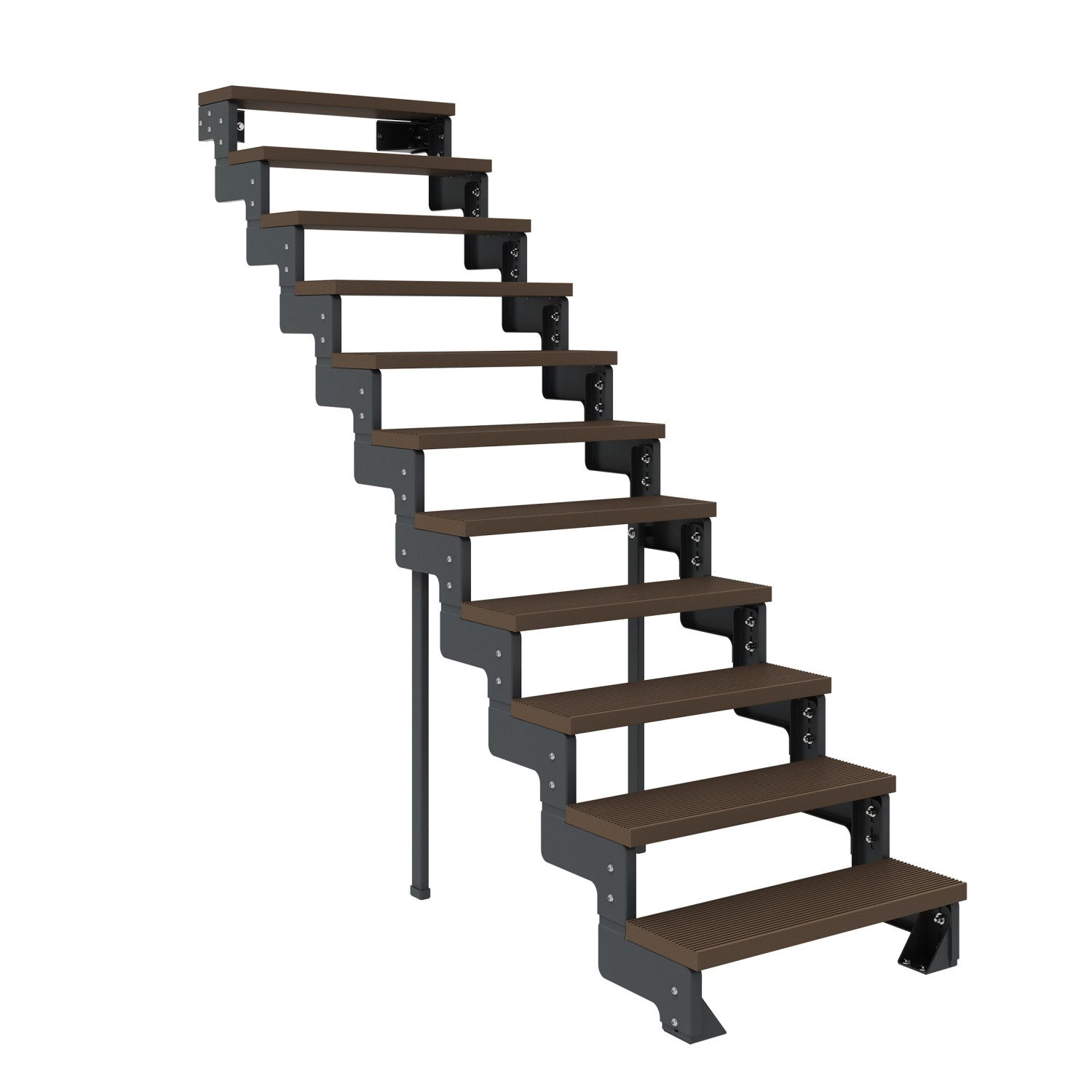 Dolle Außentreppe Gardentop Anthrazit 11 Stufen 100 cm Braun Ohne Geländer günstig online kaufen