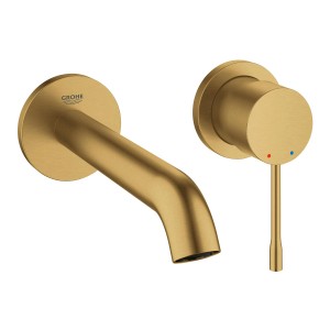 Grohe Essence 2-Loch Waschtischarmatur, Cool Sunrise gebürstet, für Wandmontage.