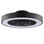 Schwarze LED-Deckenleuchte Catania mit Ventilator, Ø 48,6 cm.