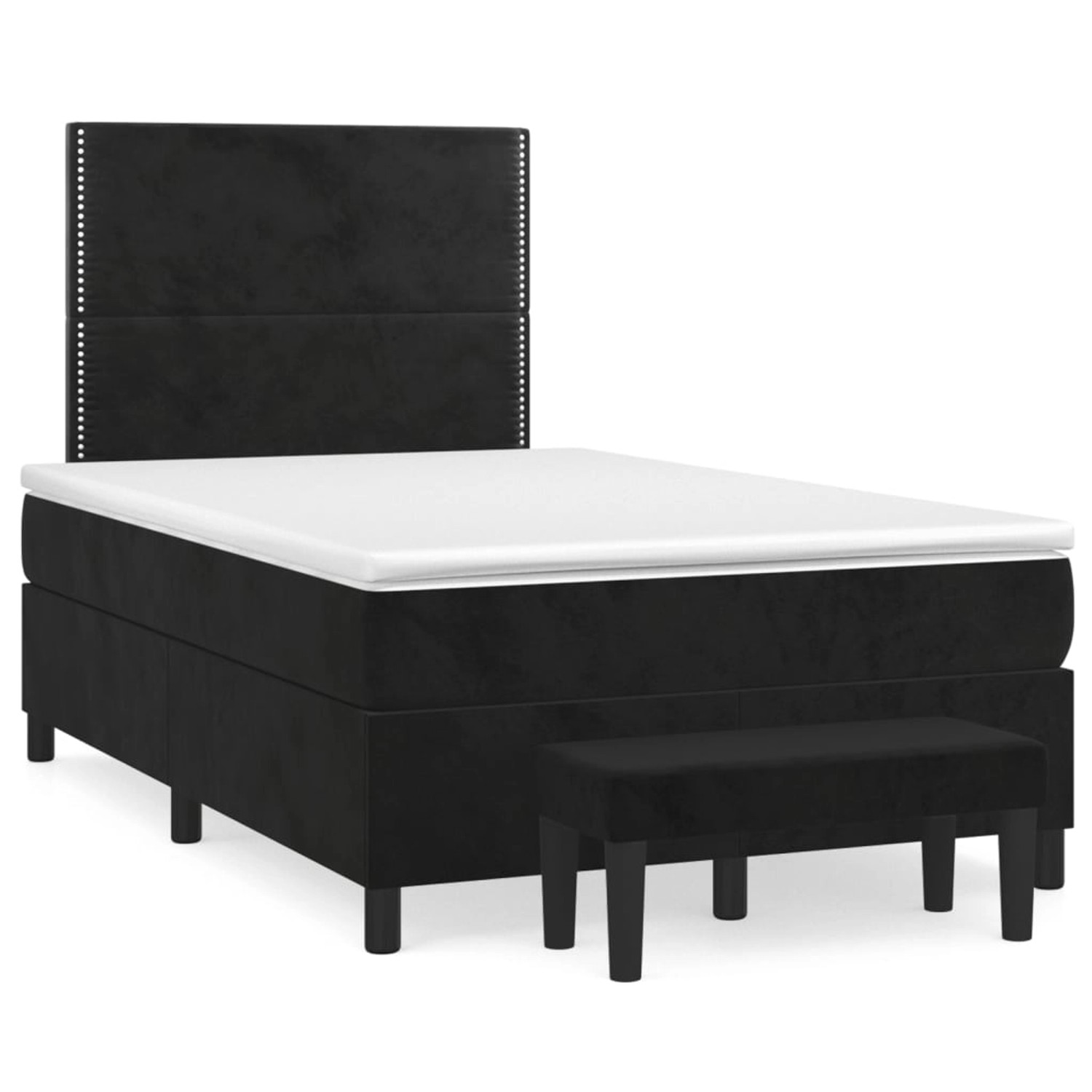 vidaXL Boxspringbett mit Matratze Schwarz 120x200 cm Samt 3137775 günstig online kaufen