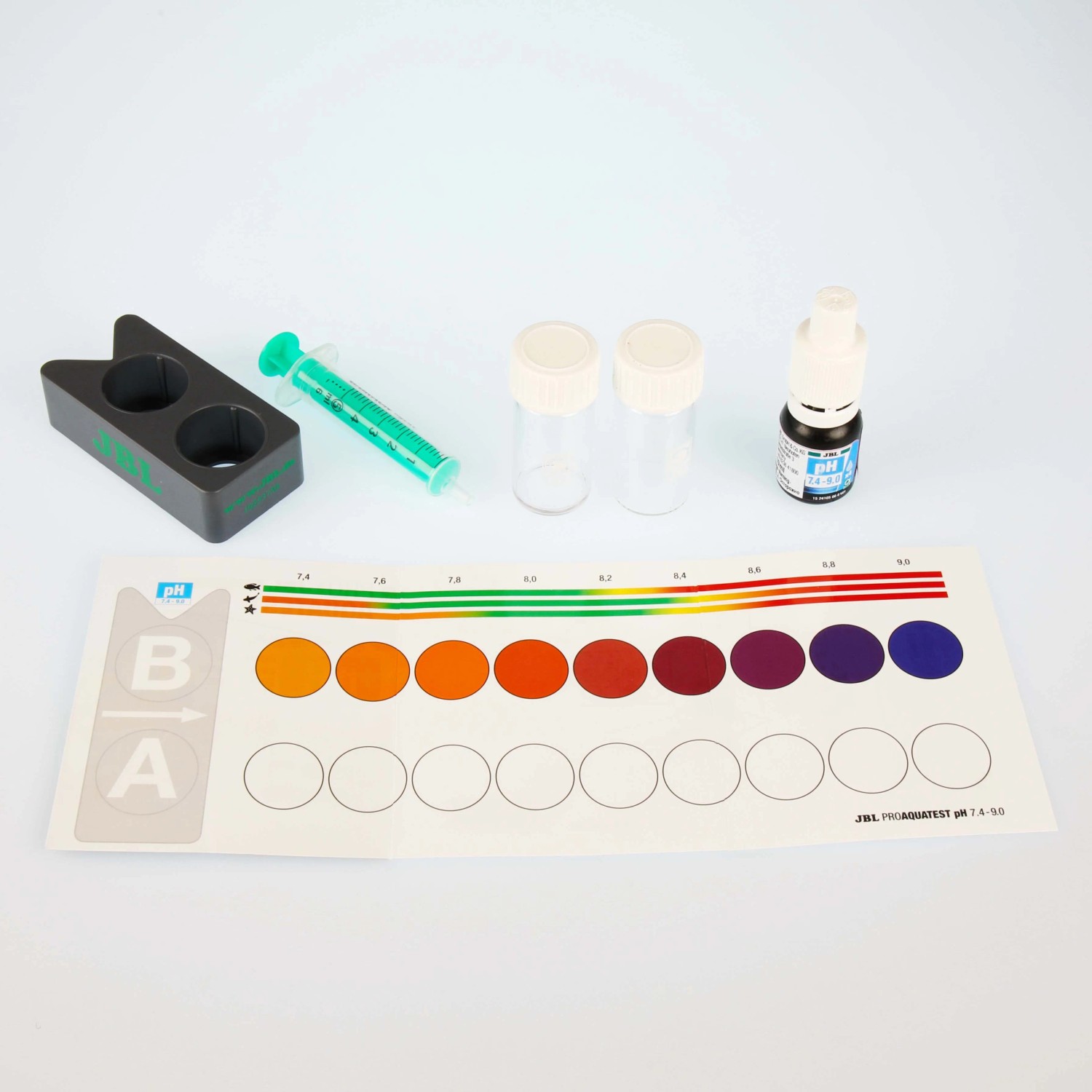 JBL ProAquaTest pH 7.4-9.0 Wassertest-Set für Aquarien und Teiche.