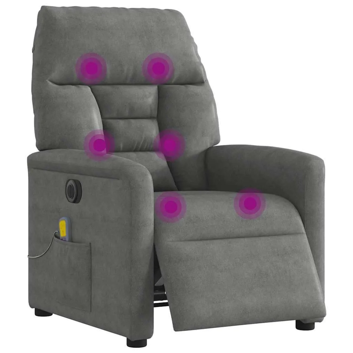 vidaXL Massagesessel Elektrisch Dunkelgrau Mikrofasergewebe 3303082