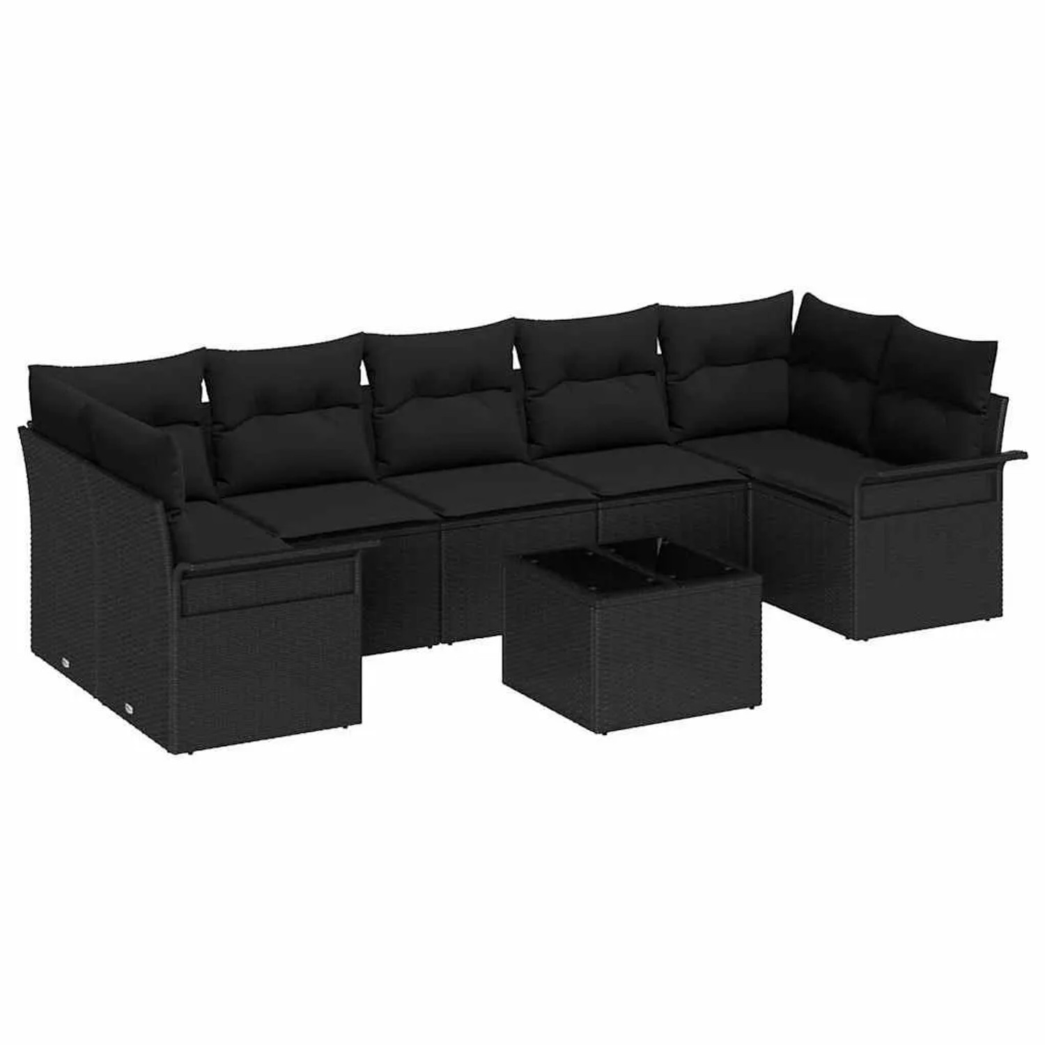 vidaXL Gartensofa-set mit Kissen 8-Tlg Schwarz Poly-Rattan 3353952 günstig online kaufen