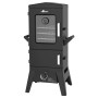 Schwarzer El Fuego Gasgrill/Smoker Portland W2 mit Glasfenster und Thermometer.