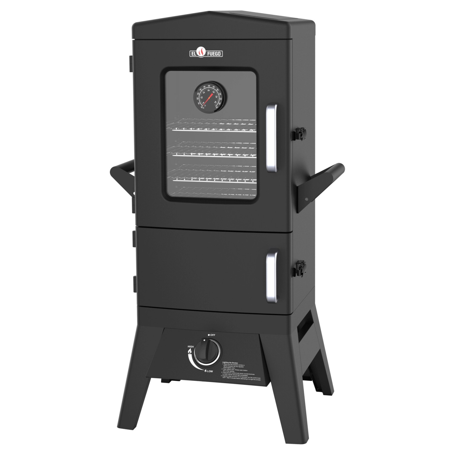 El Fuego Gasgrill/Smoker Portland W2 Schwarz 50 cm x 107 cm x 48 cm