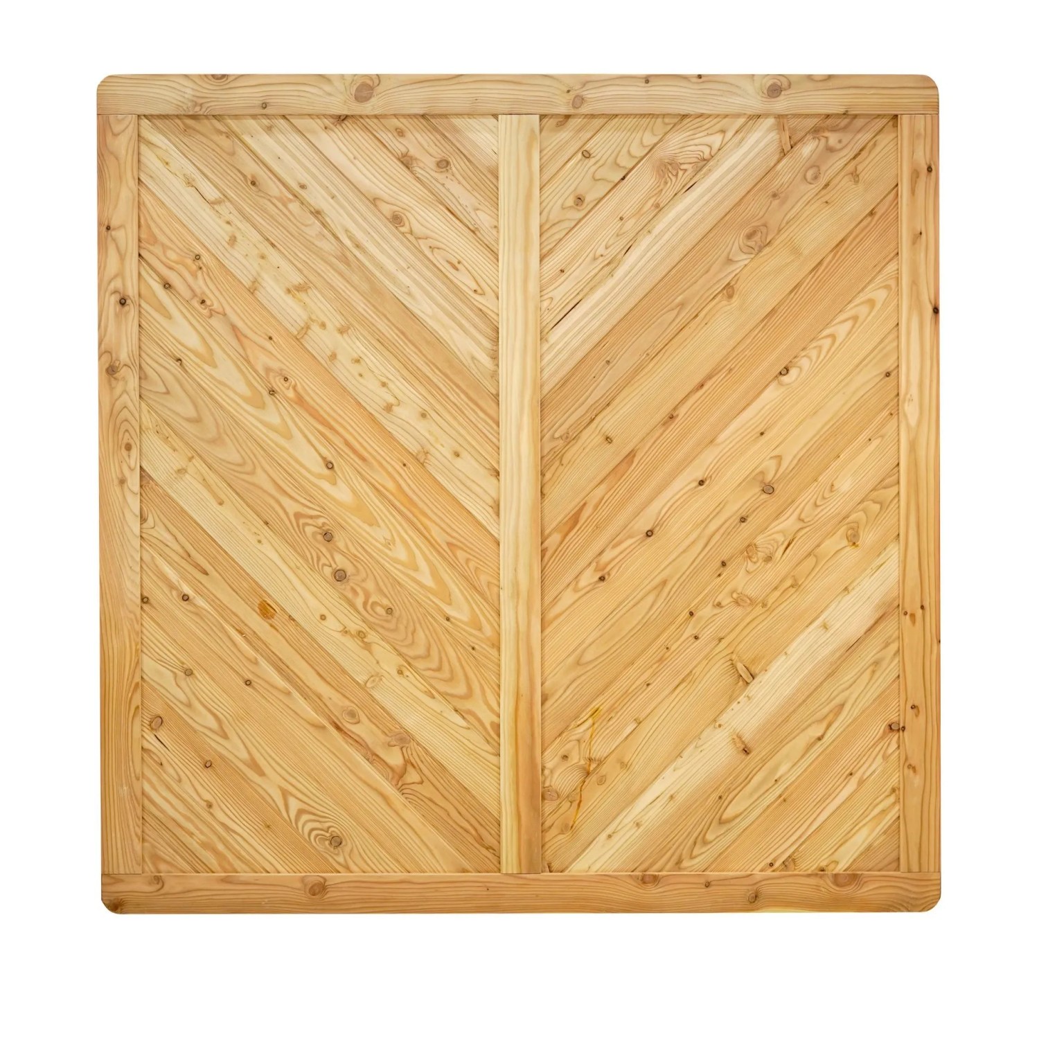 GartenLand Massivzaun NIZZA Gerade 180x180 cm Holzzaun Lärche PEFC Massiver Rahmen 44x88 mm Sehr Stabil