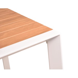 DELUKE Gartentisch JOHANN Kunststoff Natur 200x100x74cm Terrassentisch Wetterfest Outdoor Tisch