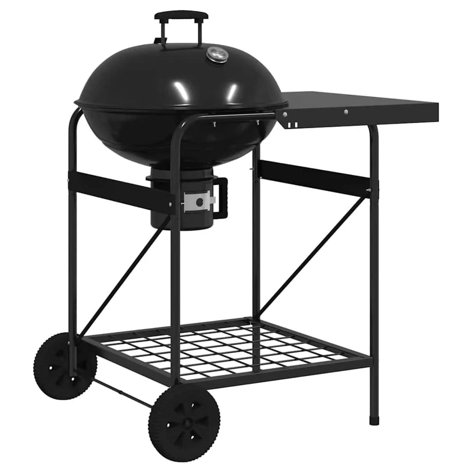 vidaXL Outdoor Grill Mit Rad Schwarz 91 x 71 x 107 cm Metall 42003856