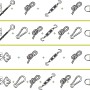Perel Montagekit für Sonnensegel: Details zu Befestigung mit Spanner, Haken, Augbolzen und Karabinerhaken.