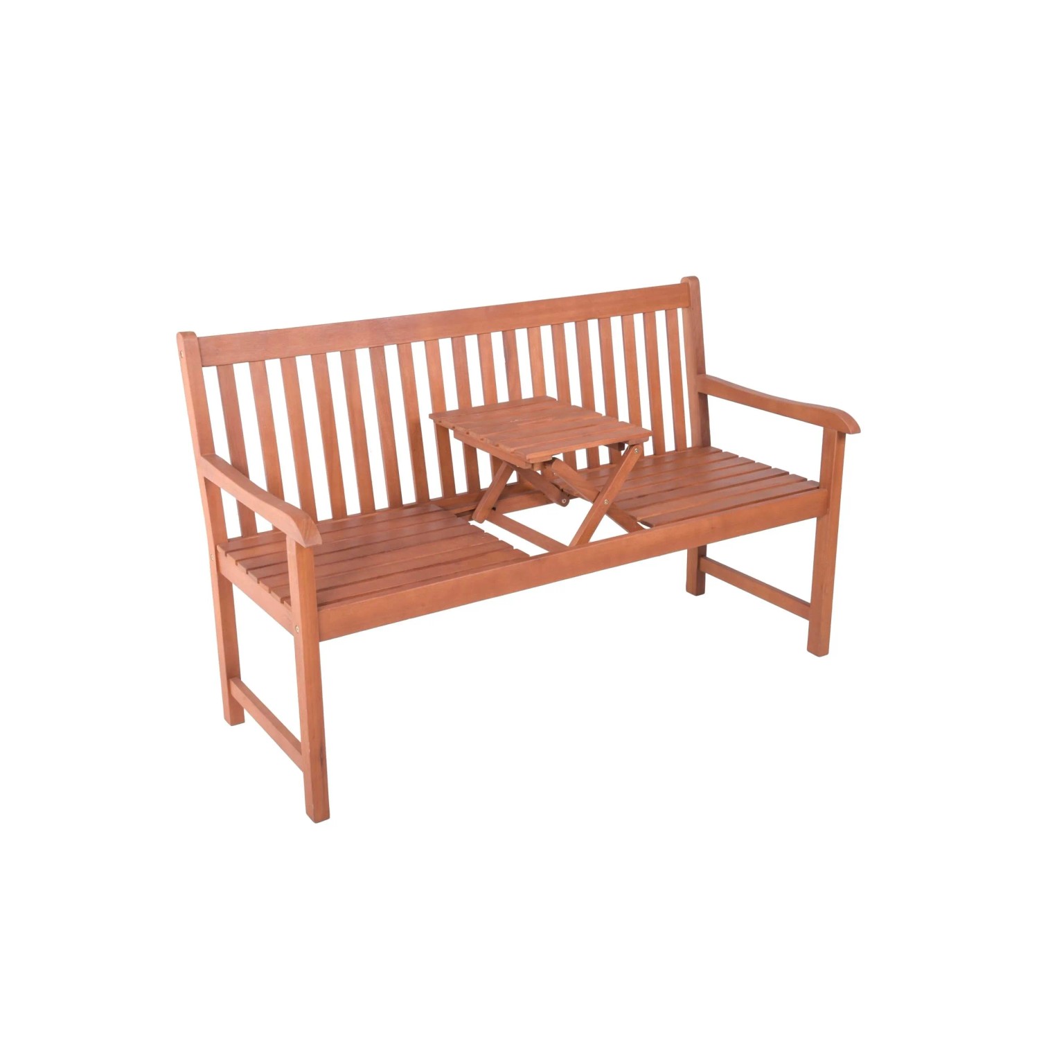 DELUKE Gartenbank TURIN Hochklappbarer Tisch 142cm Breit Eukalyptus Natur 65x142x89cm Terrassenbank Wetterfest Sitzbank ...