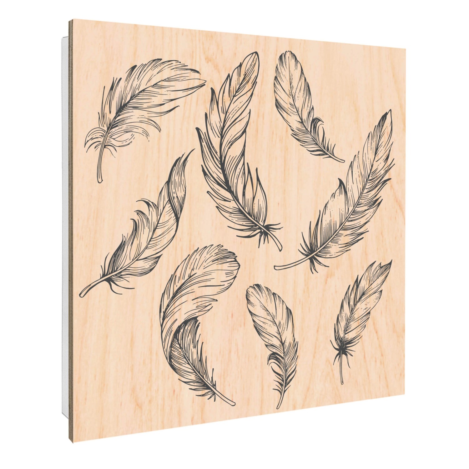 Banjado Großer Schlüsselbox Holz 30x30cm Weiß Scharnier Rechts 50 Haken Sch günstig online kaufen