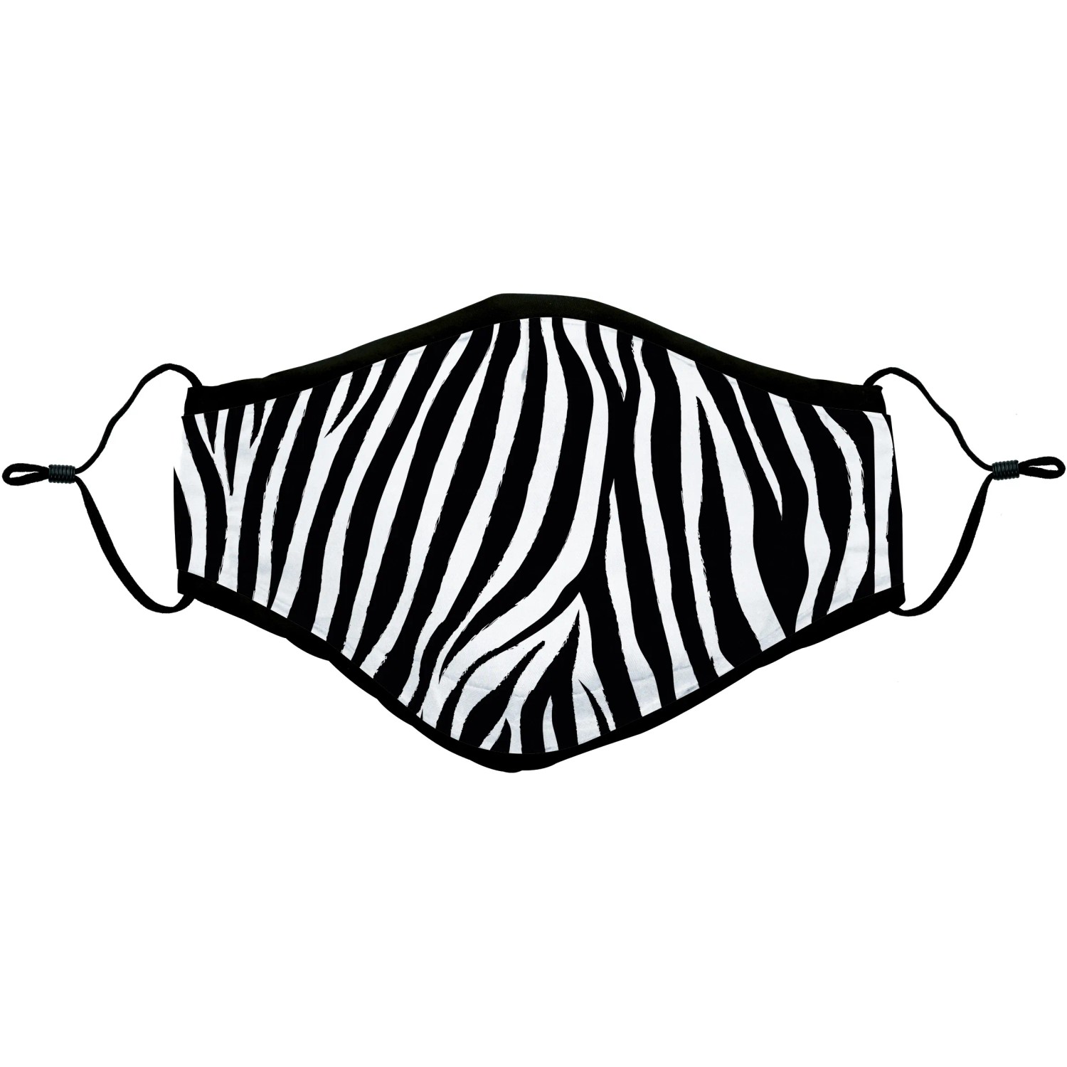 Mund-Nasen-Schutz Baumwolle, Zebra-Muster, wiederverwendbar, mit Clip zur Fixierung.