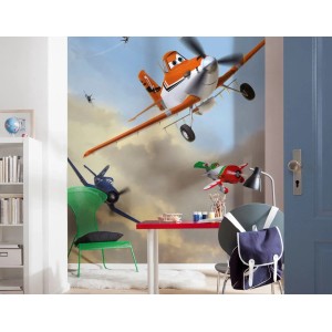 Disney Fototapete mit Staubig und seinen Freunden im Kinderzimmer.