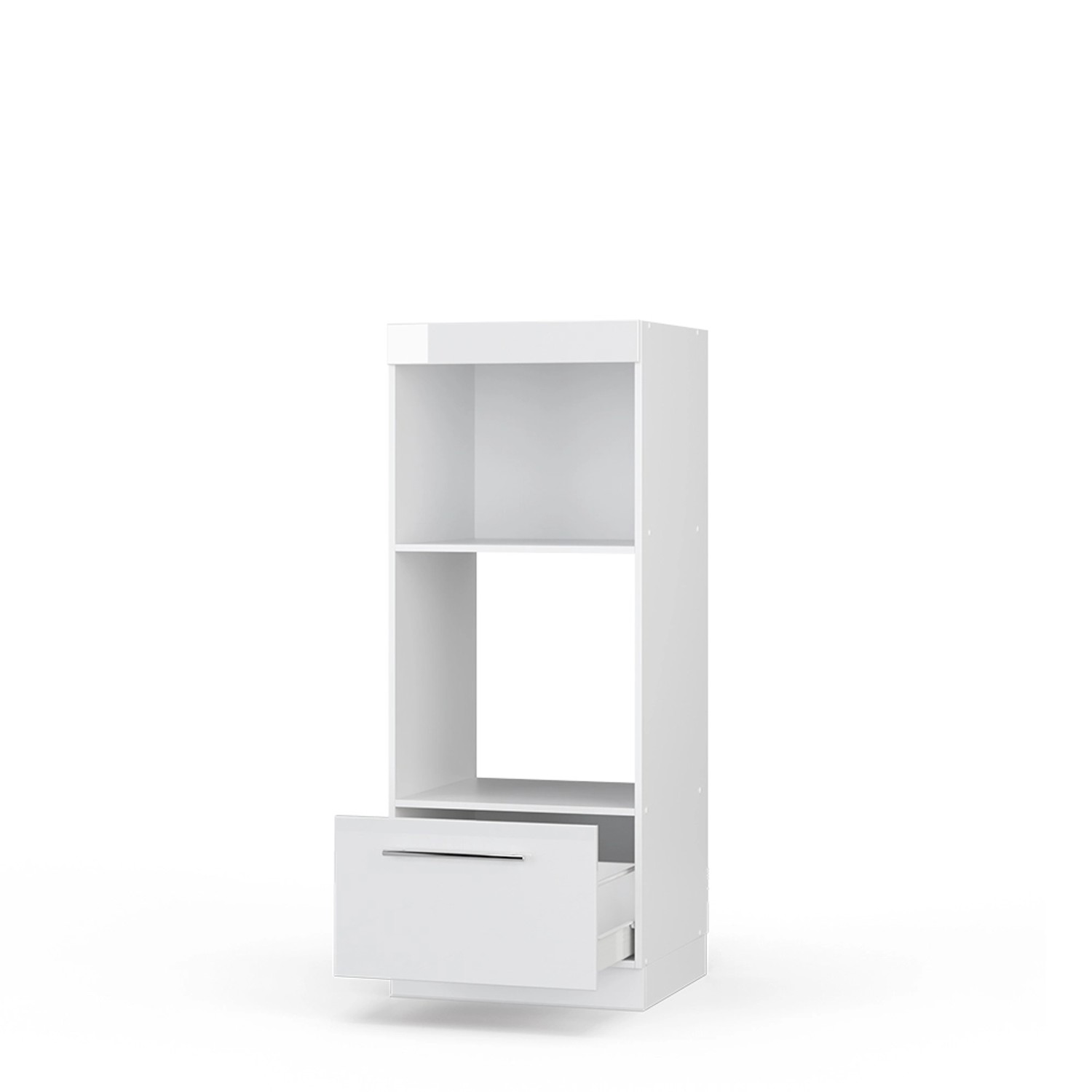 Thumbnail - Vicco Mikrowellenschrank Fame-Line Küchenregal für die Mikrowelle Weiß Hochglanz/Weiß 60 cm Offen