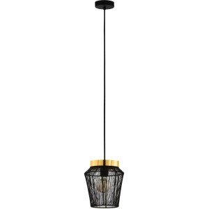 Moderne Eglo Hängeleuchte Escandidos in Schwarz, Messing und Gold. Pendelleuchte für Wohnräume.