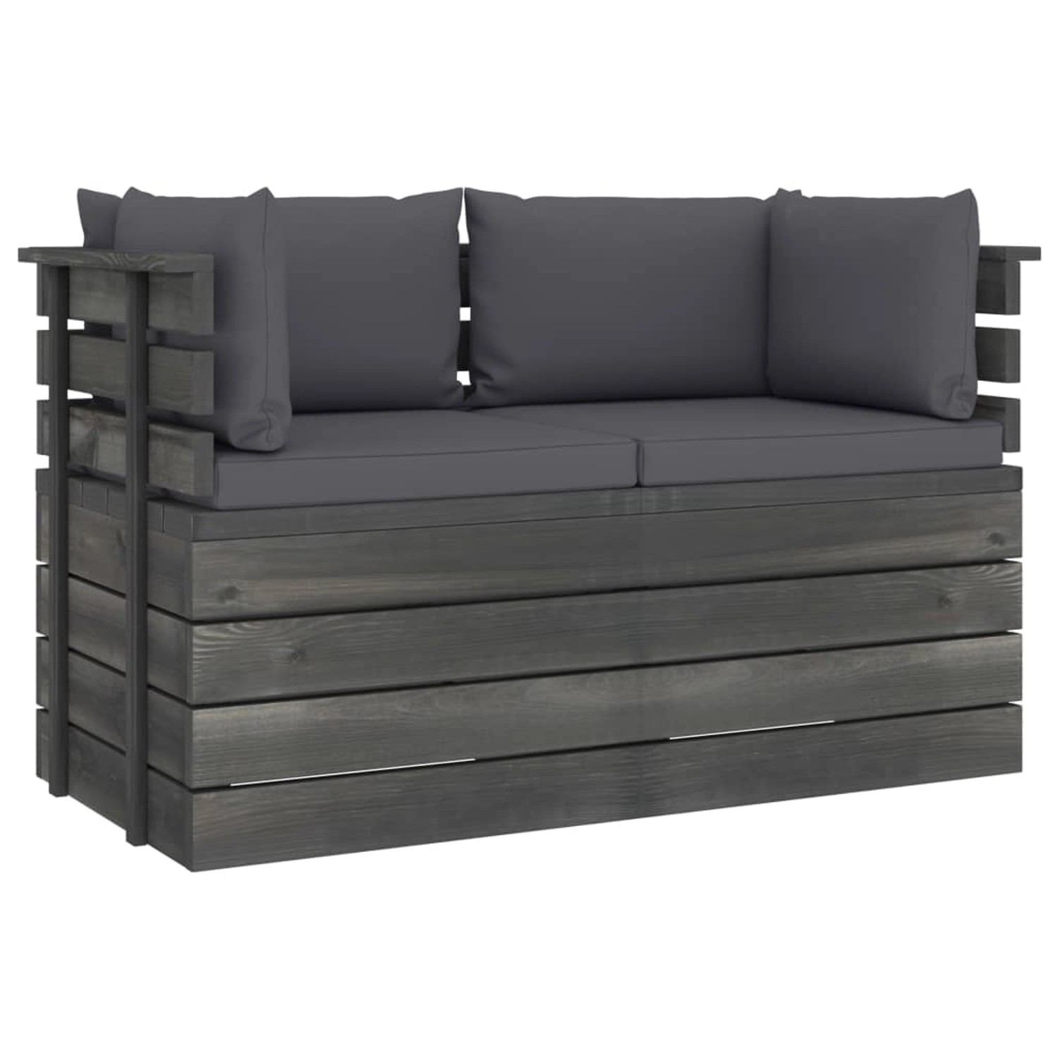 Garten-palettensofa 2-sitzer Mit Kissen Kiefer Massivholz günstig online kaufen