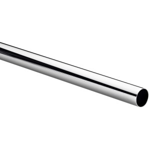 Verchromtes Hettich Schrankrohr, rund, Ø 25 mm, aus Stahl.