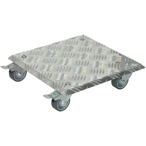 Wagner Kübelroller Alaska, 28x28 cm, alufarben, mit 4 Rollen. Ideal für den Transport von Pflanzenkübeln.