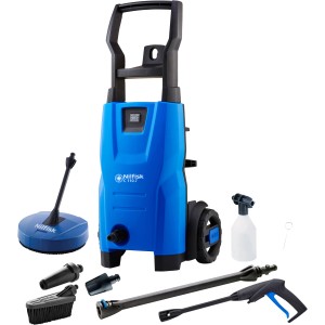Nilfisk Hochdruckreiniger C 110.7-5 Home X-TRA mit Zubehör wie Waschbürste und Terrassenreiniger.