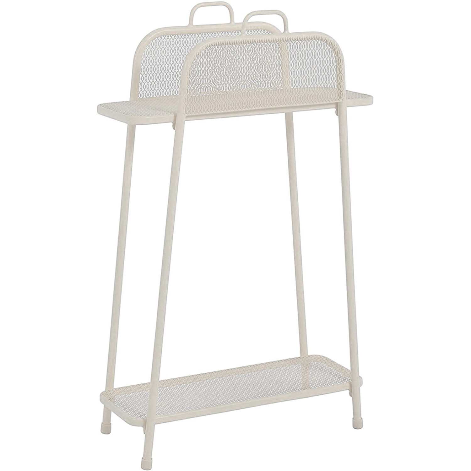 Beiges Balkonregal Shelfo von Garden Pleasure, 65,5x27x105,5 cm, mit zwei Ablageflächen.