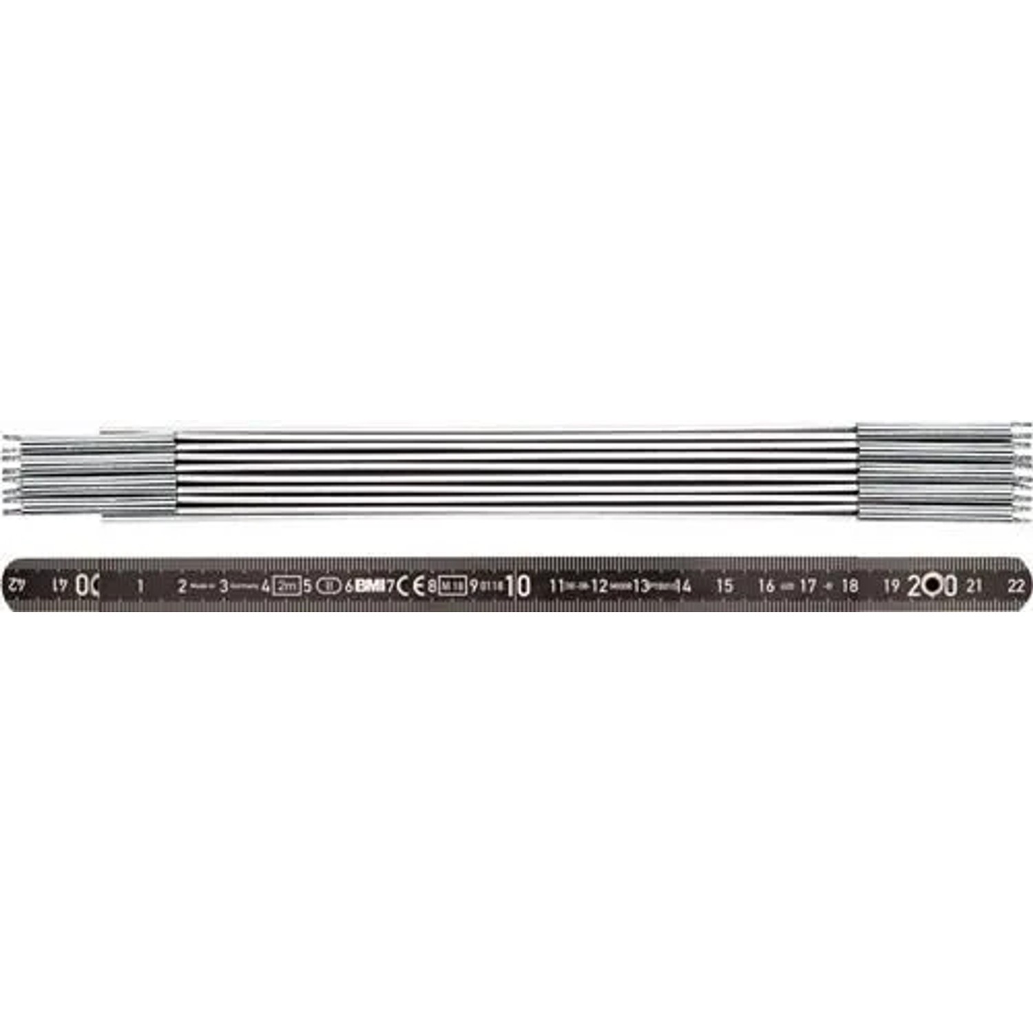 BMI Gliedermaßstab L 2M B 14Mm Mm Cm EG II Alu Schwarz 961200044S