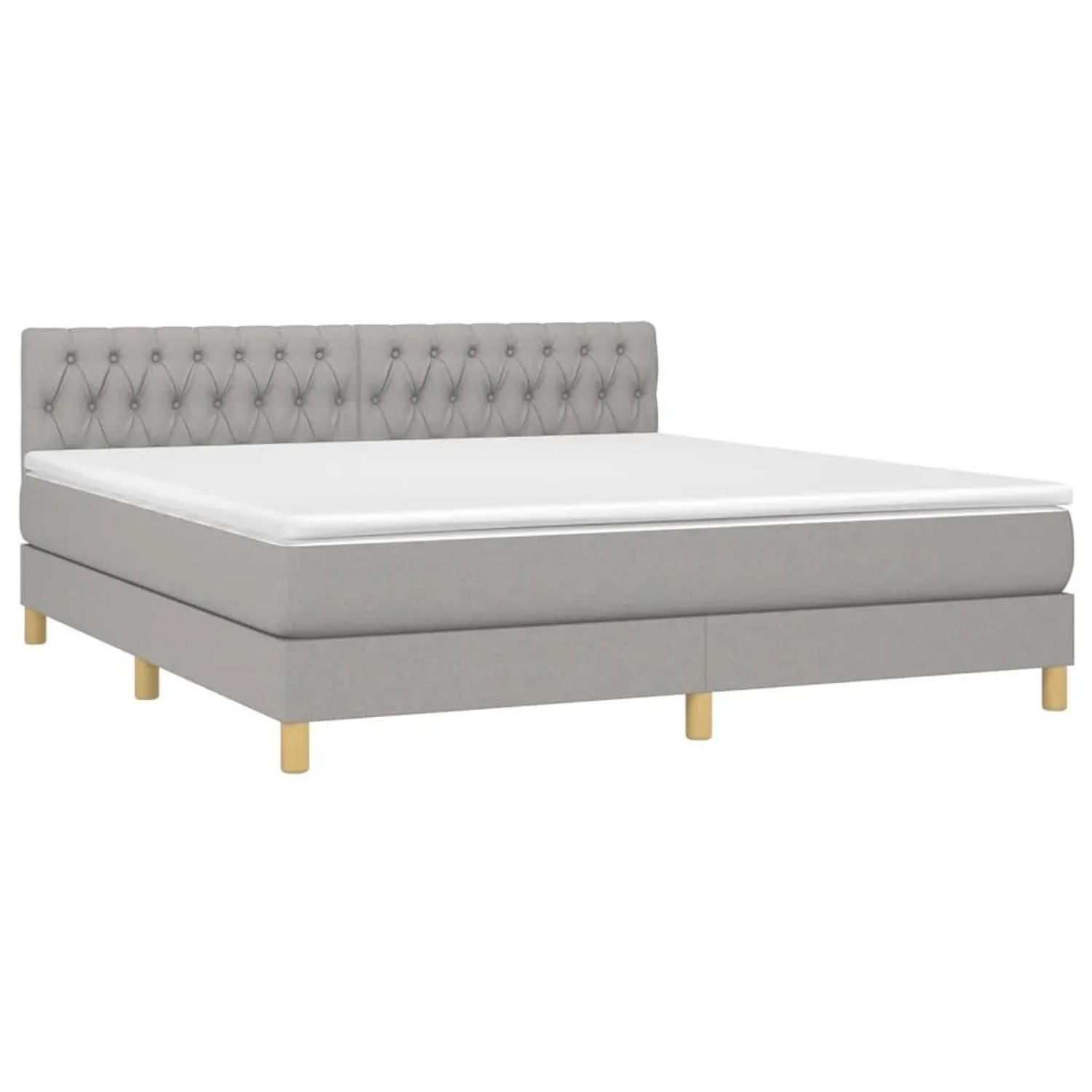 vidaXL Boxspringbett mit Matratze Hellgrau 180x200 cm Stoff 3140873 günstig online kaufen