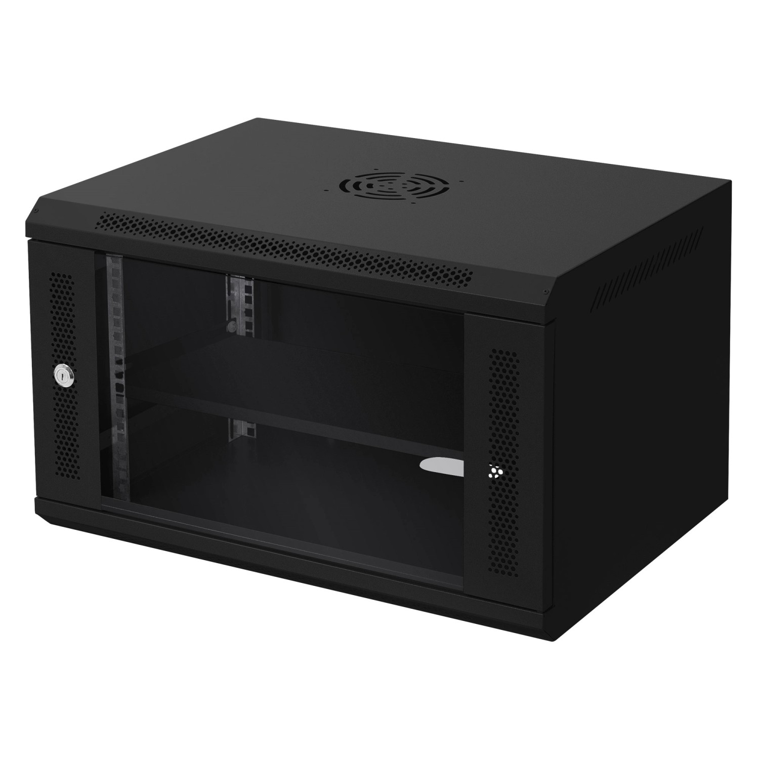 ECD Germany Netzwerkschrank 6 HE Serverschrank 19 Zoll Schwarz 60x37cm