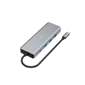 Hama USB-C Hub Connect2Media Multiport mit HDMI, USB-A, USB-C und LAN Anschluss.