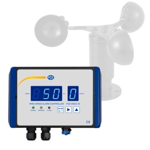 PCE Instruments Anemometer WSAC 50-111: Windwarngerät mit digitaler Anzeige und Windmesser.
