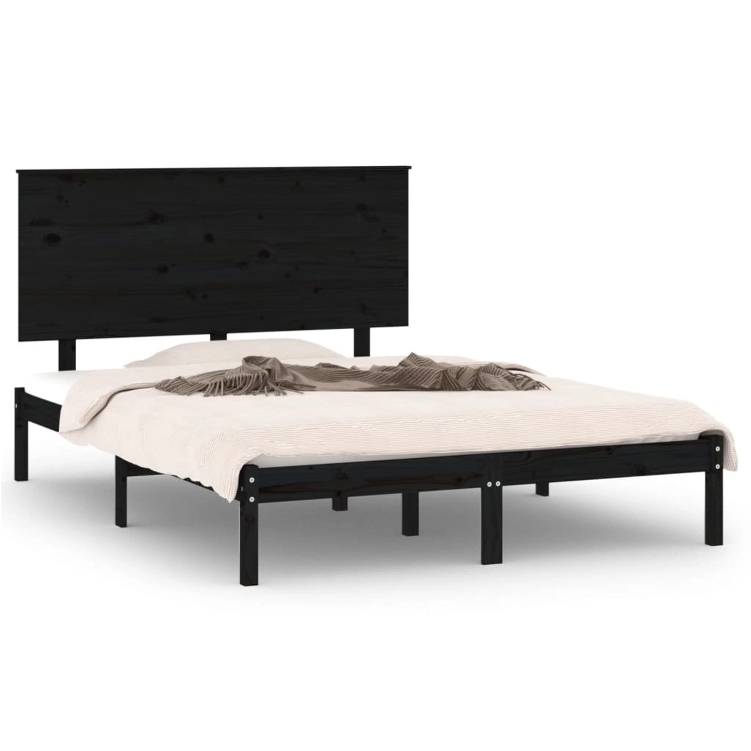 vidaXL Massivholzbett Schwarz Kiefer 140x190 cm1157062 günstig online kaufen