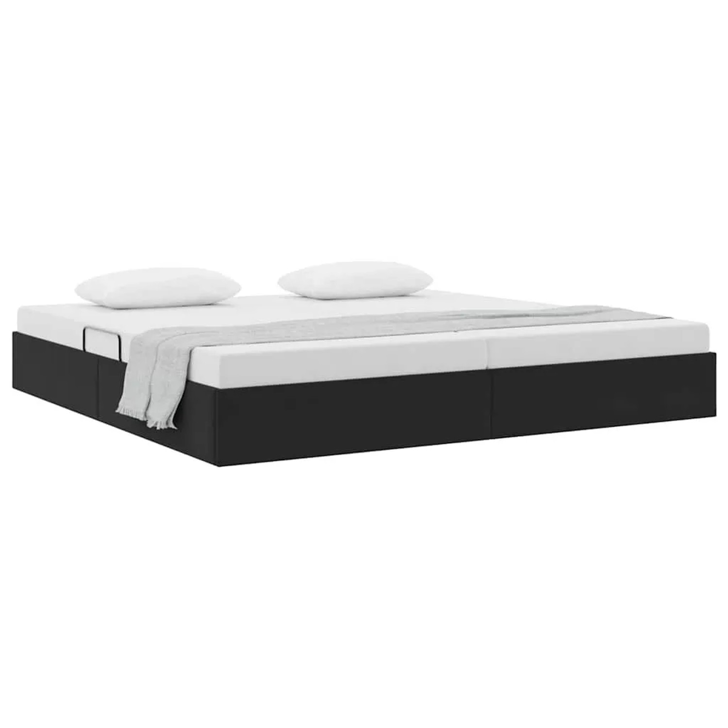 vidaXL Aufbewahrungsbett mit Kopfteil Schwarz 200 x 200 cm Samt 3370120