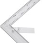 LUX Winkel mit Zunge 300 mm Comfort, silbernes Messwerkzeug mit Skala und Winkelmesserfunktion.
