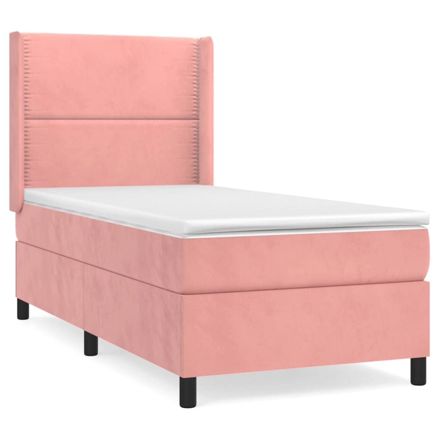 vidaXL Boxspringbett mit Matratze Rosa 90x190 cm Samt 3132596 günstig online kaufen