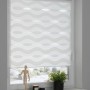 Schöner Wohnen Doppelrollo Tilda Welle, 45x150 cm, weiß, am Fenster montiert.