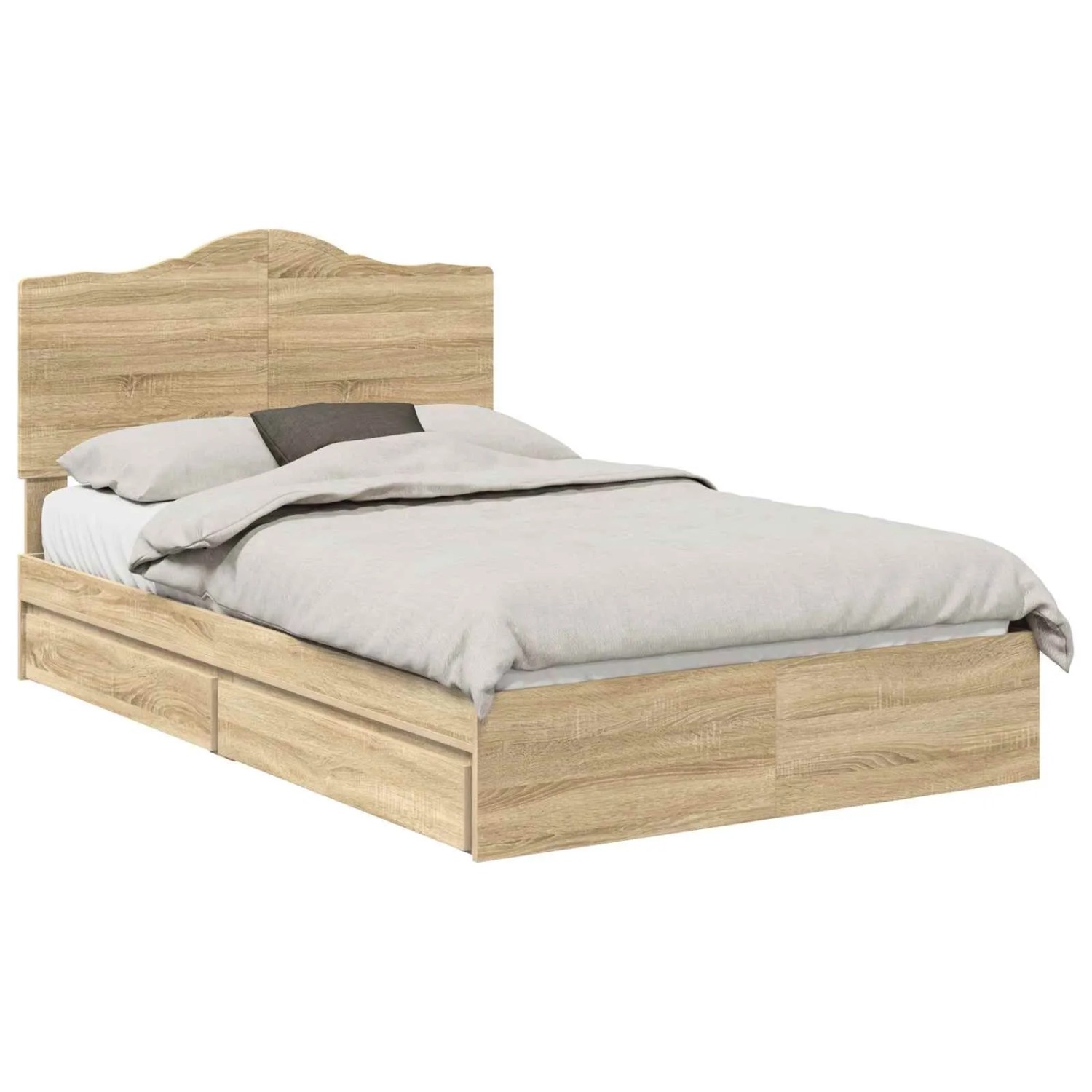 vidaXL Stauraumbett Sonoma-Eiche 135 x 190 cm Holzwerkstoff 3413515 günstig online kaufen