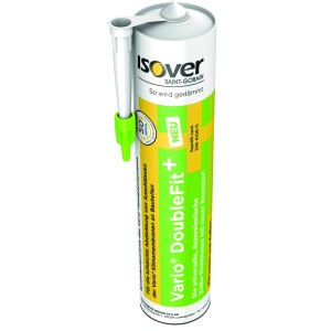 Isover Klebemasse Vario DoubleFit + Kartusche für luftdichte Anschlüsse im Innen- und Außenbereich.