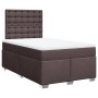 Dunkelbraunes vidaXL Boxspringbett 120x190 cm mit Matratze und gestepptem Kopfteil.