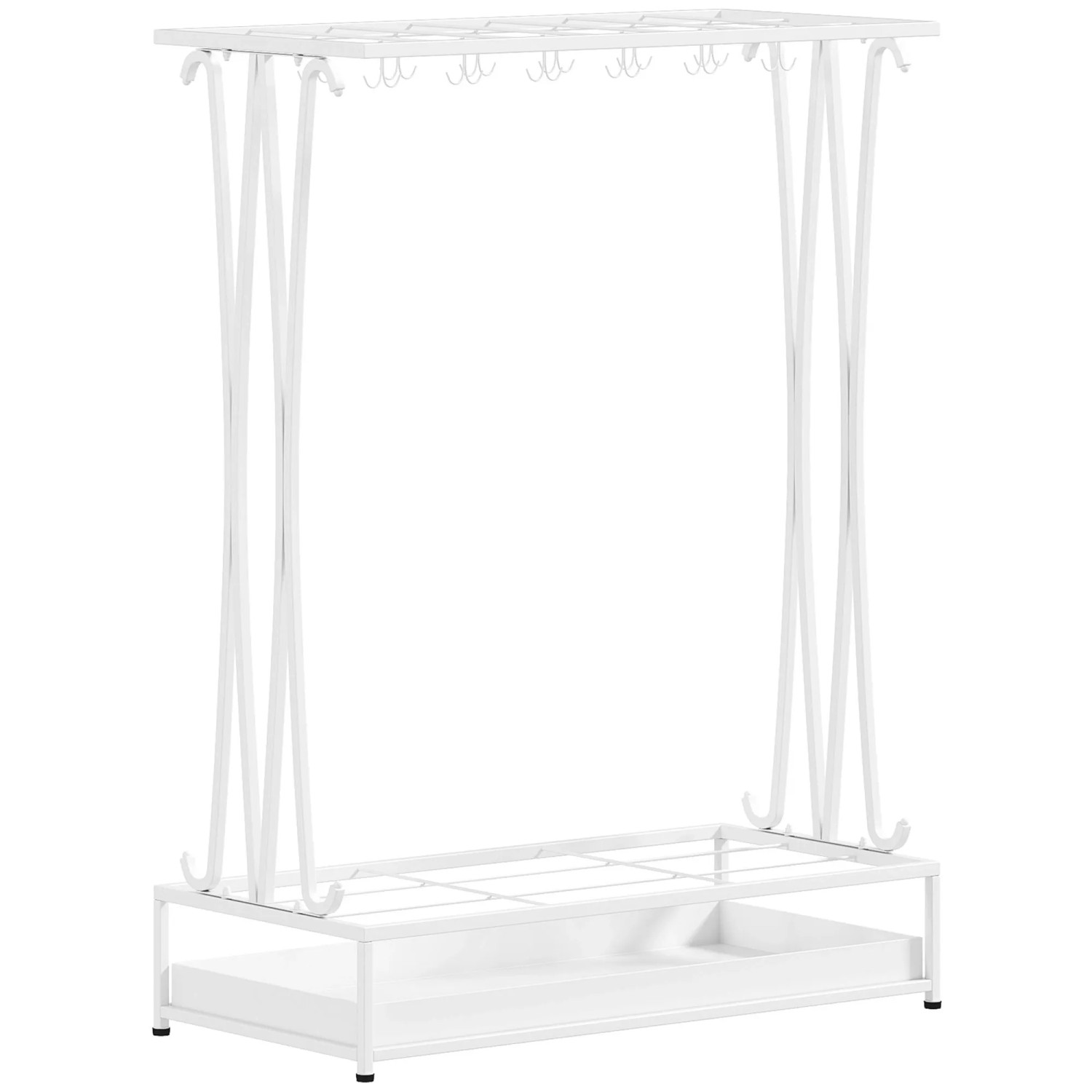 HOMCOM Schirmhalter Stahl 50L x 24B x 68H cm Weiß