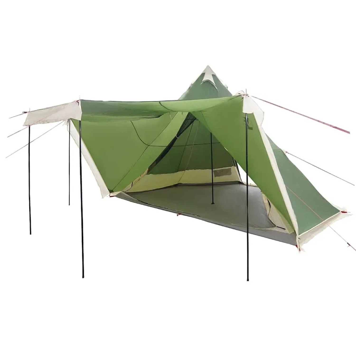 vidaXL Tipi-Familienzelt 8 Personen Grün Wasserdicht 4009445