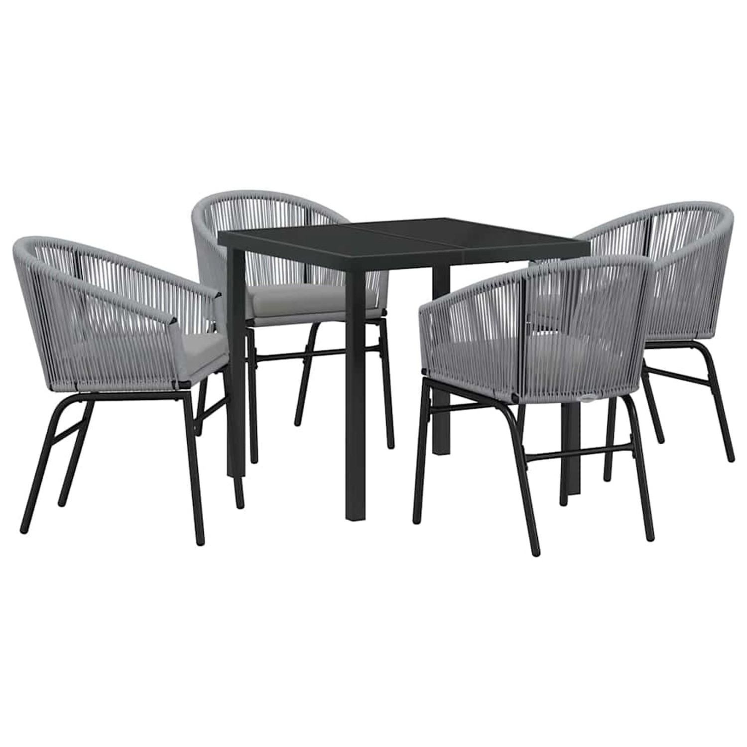 vidaXL Garten Essgruppe 5-Tlg Grau Poly Rattan 3379360 günstig online kaufen