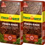 Zwei Säcke Floragard Pinienrinde Grob 25-40 mm, je 60 l, zur Bodenabdeckung und Dekoration.