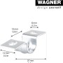 Wagner Befestigungs-Set für Rollen-Achsen, 37mm, 2 Stück, verzinkter Stahl.