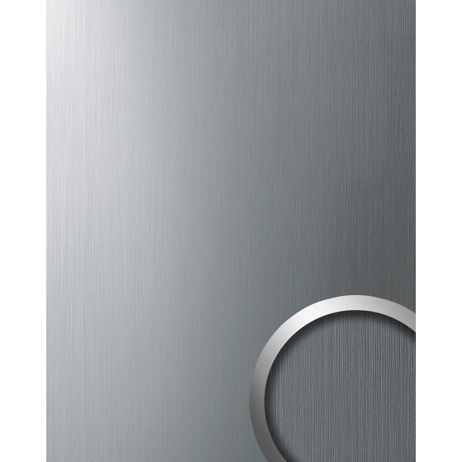 WALLFACE Wandpaneel in Silber gebürstet, Metall-Optik für die Wandgestaltung.