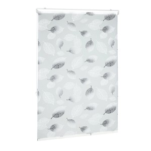 Relaxdays Duschrollo Kunststoff Aluminium Transparent Schwarz Weiß Wasserabweisend 100 cm x 240 cm 0,7 kg