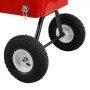 Detailansicht: Räder des roten Axi Bollerwagen mit Kühlbox (76 l).