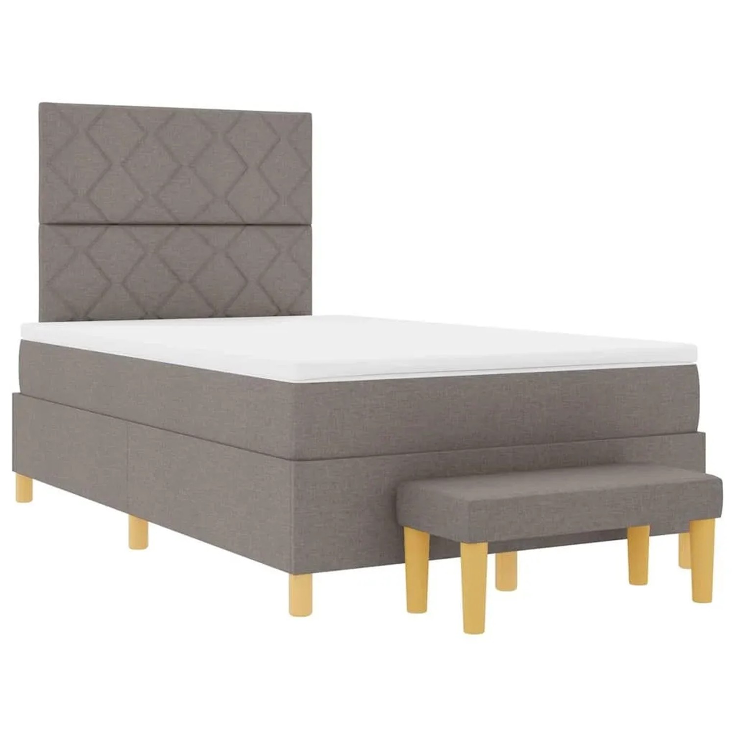 vidaXL Boxspringbett mit Matratze Taupe 120 x 190 cm Stoff 3344363