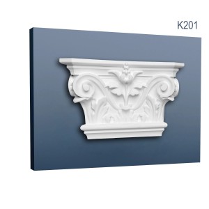 Weißes ORAC DECOR K201 LUXXUS Pilaster Kapitell Stuckgesims für Wand-Dekor.