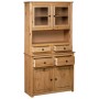 vidaXL Highboard Kiefer Panama, 93x40,5x180cm, Büroschrank mit Schubladen und Glastüren.