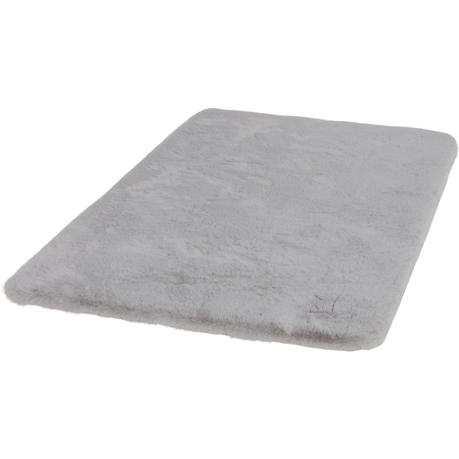 Silberne Schöner Wohnen Badmatte Bali, 40x60 cm, flauschiger Badteppich für das Badezimmer.